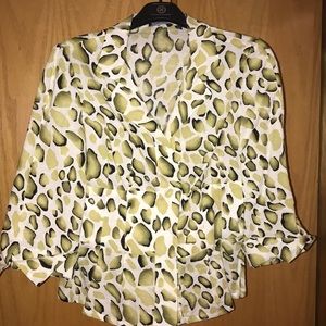 Carlisle Multi Color Snap Front Blouse Size 10